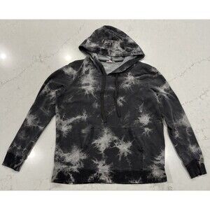 Jane & Delancey Womens Sz M Tie Dye Hoodie Sweatshirt Dark & Light Gray